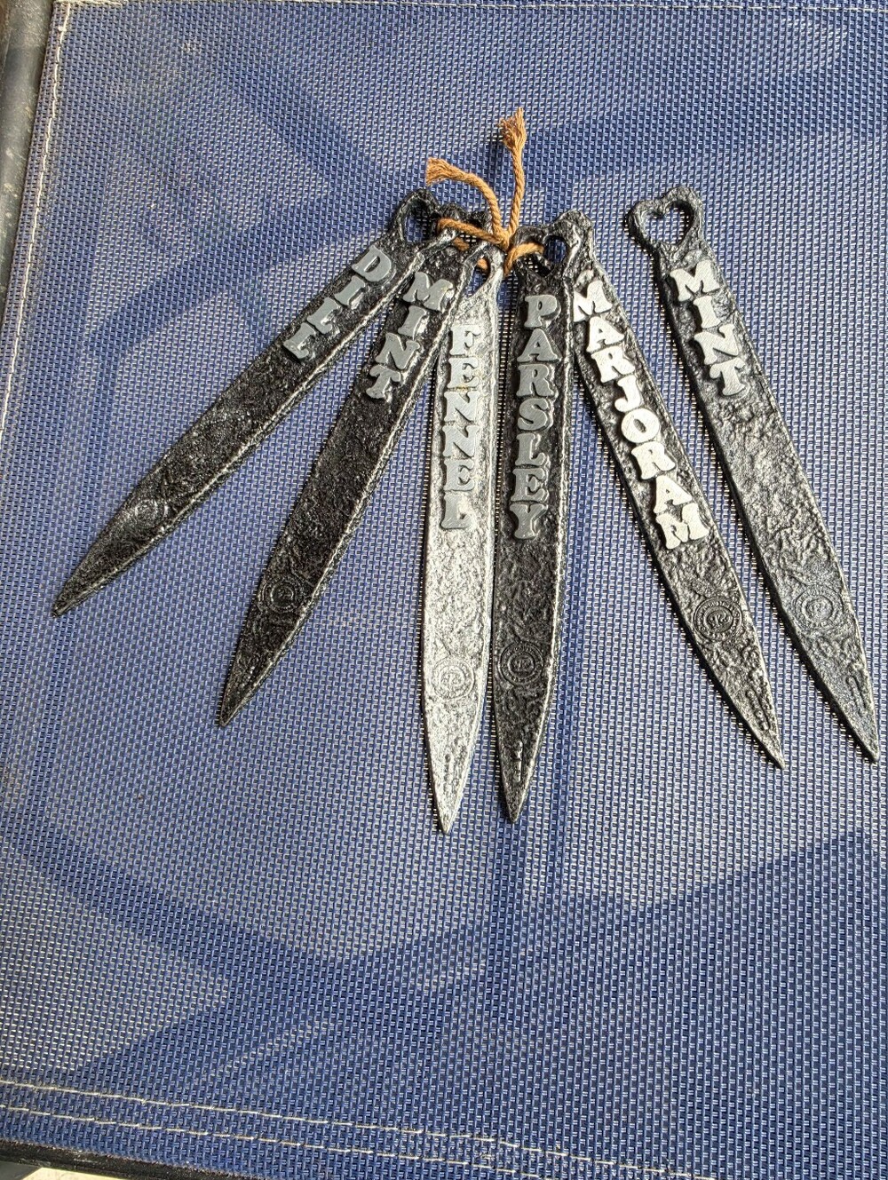 Vintage Garden Herb Markers hand-cast in USA Rome's TiAmo Metal Alloy collection